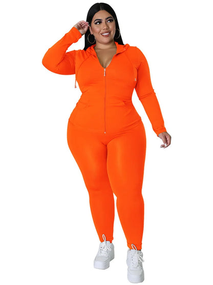 Wmstar Plus Size Two Piece Outfits Women Hoodies Sweatsuit Leggings Pants Sets Solid Stretch Matching