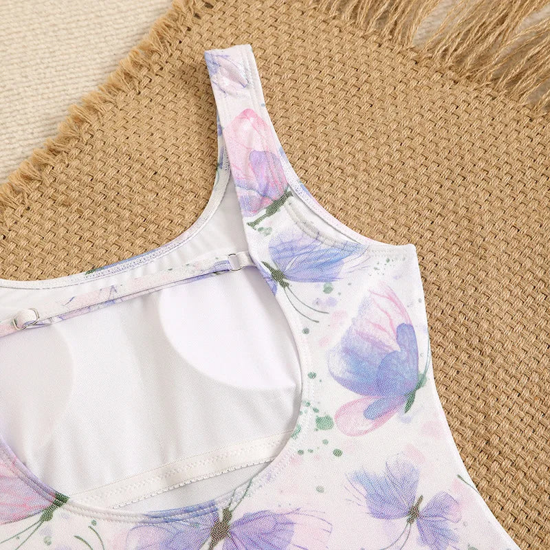 Mermaid Scales Print Bodysuit One Piece Swimsuit Women Swimwear Racing Sports Bathing Suit Woman Monokini Beach Wear