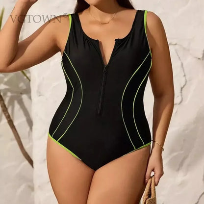 One Piece Zipper Swimsuit Women Sleeveless Swimwear Rash Guard Diving Clothes Bathers Bathing Swimming Bodysuit