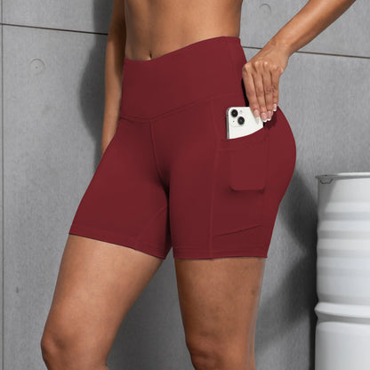 1/4PCS Women Side Pocket Yoga Short Leggings High Waist Squat Proof Fitness Pants Quick Drying Cycling Gym Leisure Sports Shorts