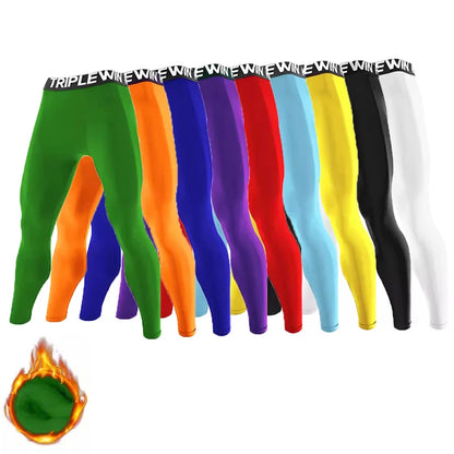 Spring Autumn Men Women Running Tights GYM Pant Exercise Basketball Football Soccer Fitness Sport Long Fleece Thermal Legging J8