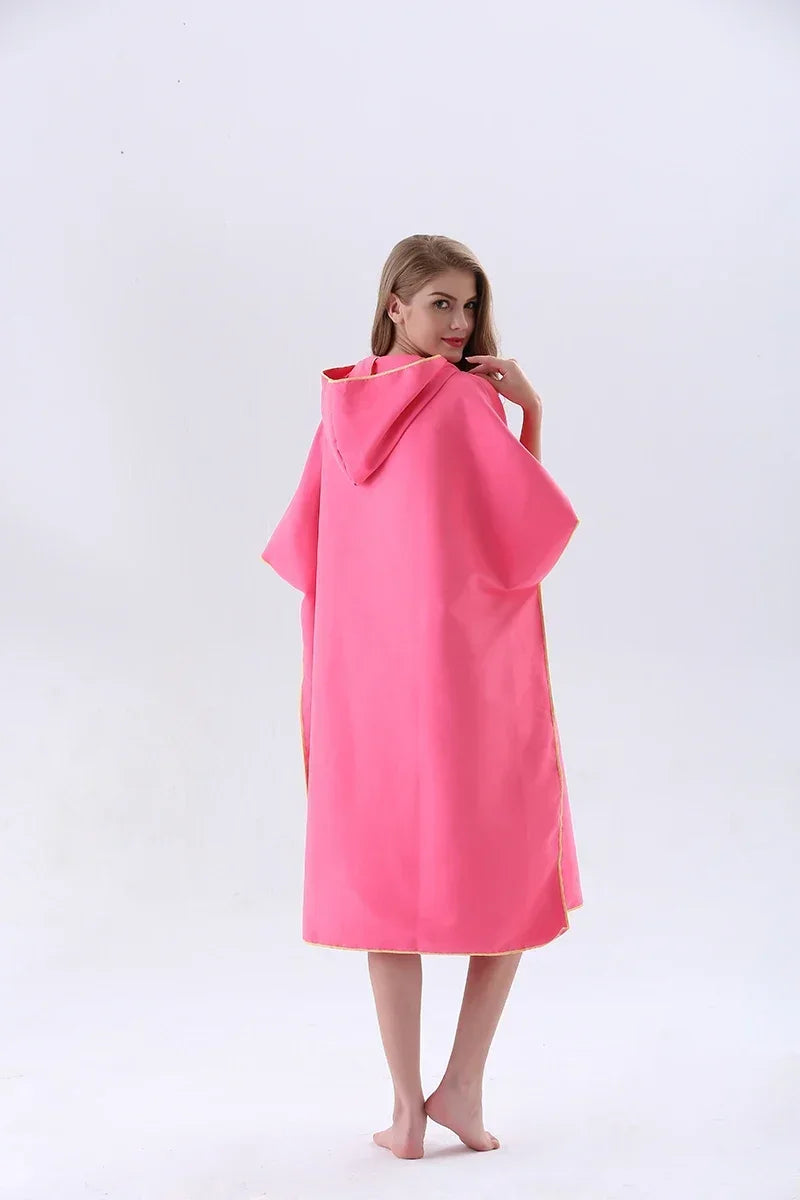 Quick-drying Changing Robe Quick Dry Bathrobe Hooded Absorbent Bath Towel Swimming & Fitness Super Absorbent Bathrobe
