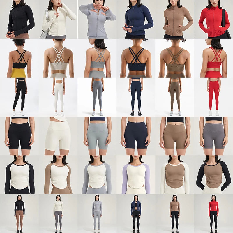 Nylon Women Yoga Clothing Leggings Bras Bralette Shirt Coat Short Sets Gym Fitness Sportswear Women's Tracksuit