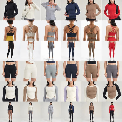 Nylon Women Yoga Clothing Leggings Bras Bralette Shirt Coat Short Sets Gym Fitness Sportswear Women's Tracksuit
