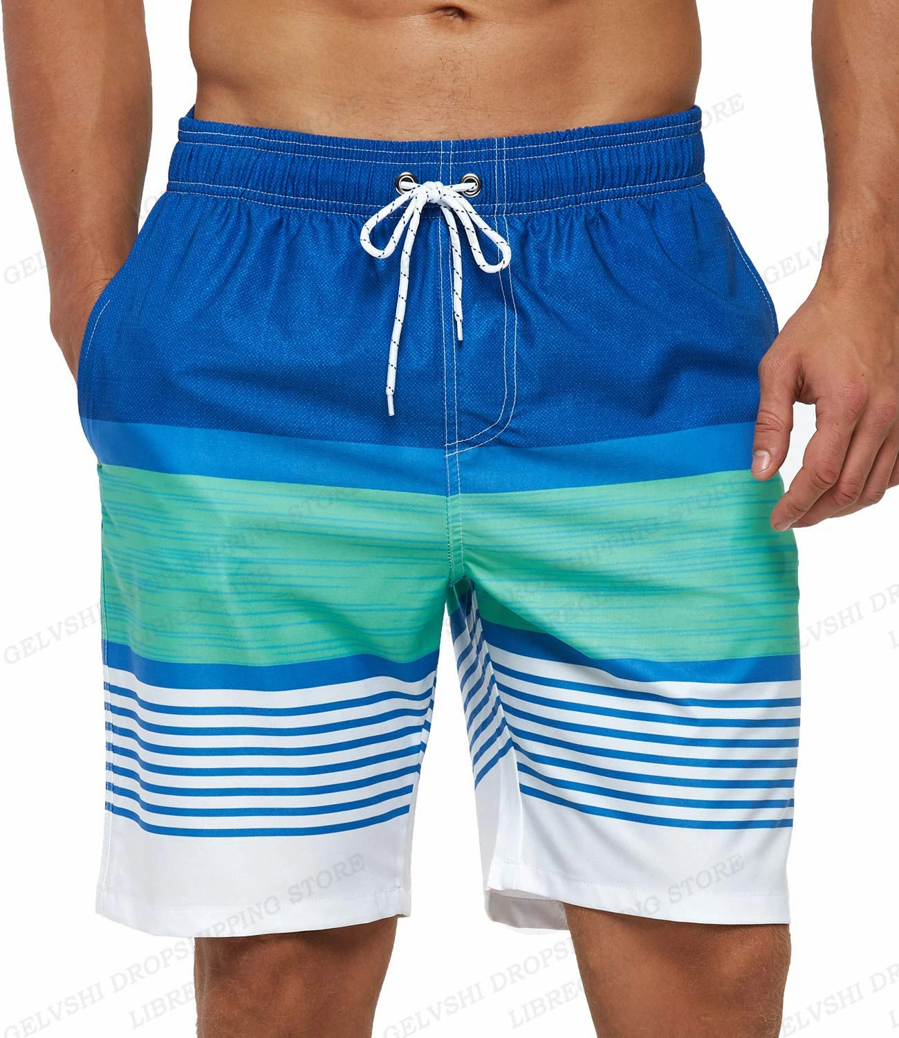Men's Swimming Shorts Stripe 3d Surfing Board Short Kids Beach Shorts Men Swim Trunks Masculina Sports Fitness Pants Boy Briefs