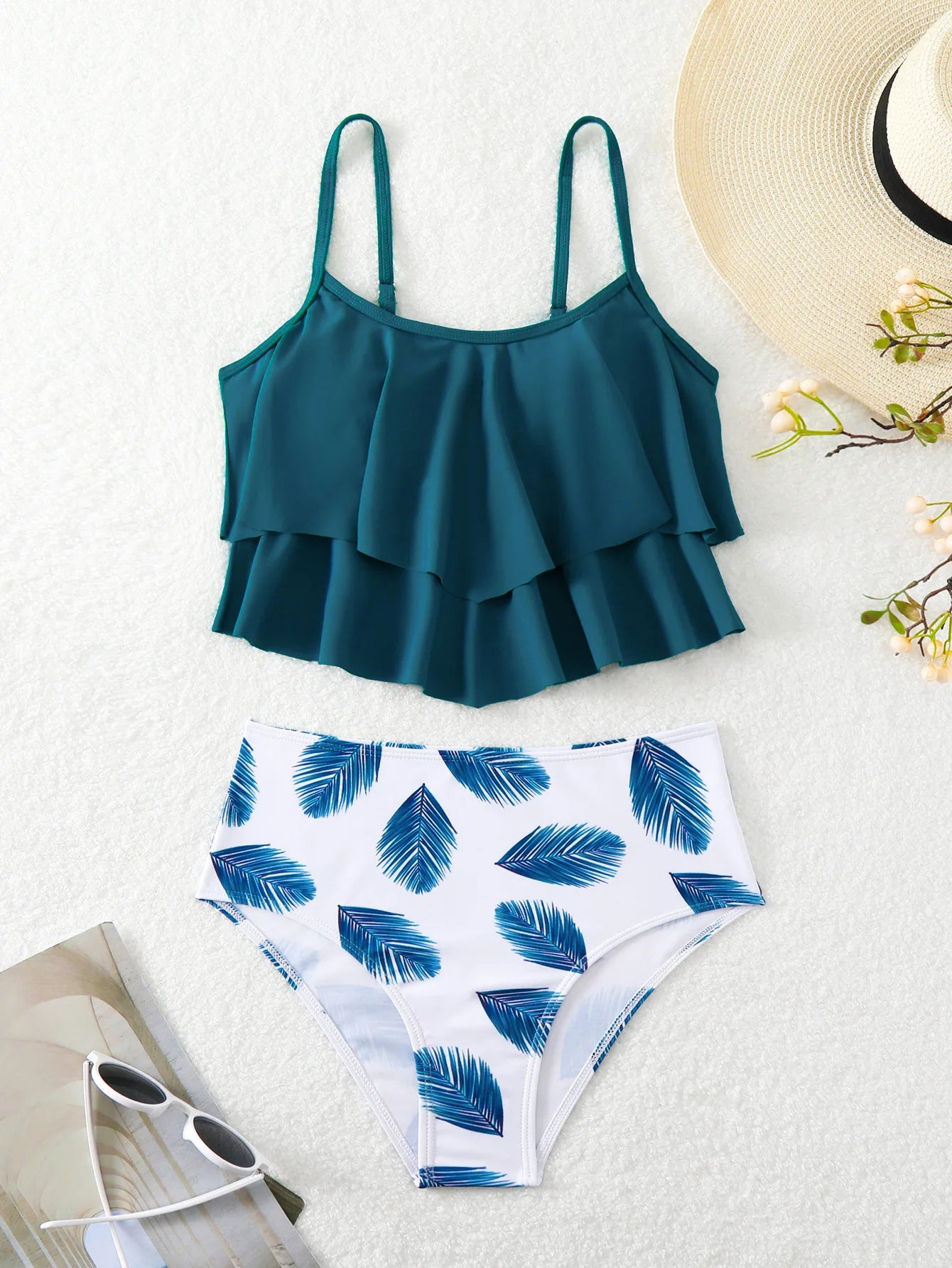 Bikinis Women Halter Brazilian Bikini Set Female Ruffle High Waist Swimsuit Print Swimwear Beach Wear Bathing Suit