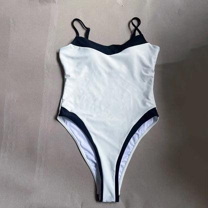 Women One Piece Swimsuit Female Swimwear Brazilian Monokini Swimming Suit Beachwear High Waist Patchwork Bathing Suit
