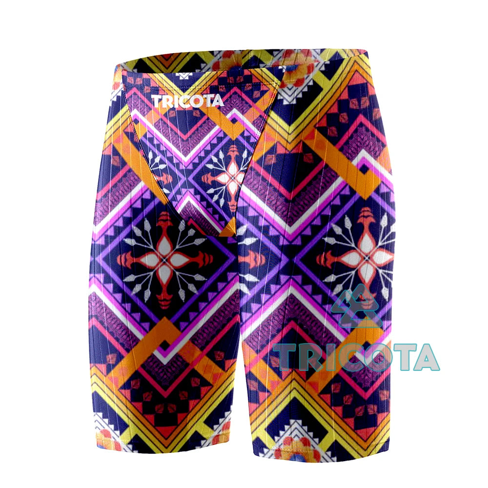 Men Jammers Swimsuit Competitive Swim Team Suit Quick Dry Swimwear Athletic Training Swimming Shorts Beach Tight Surfing Trunks