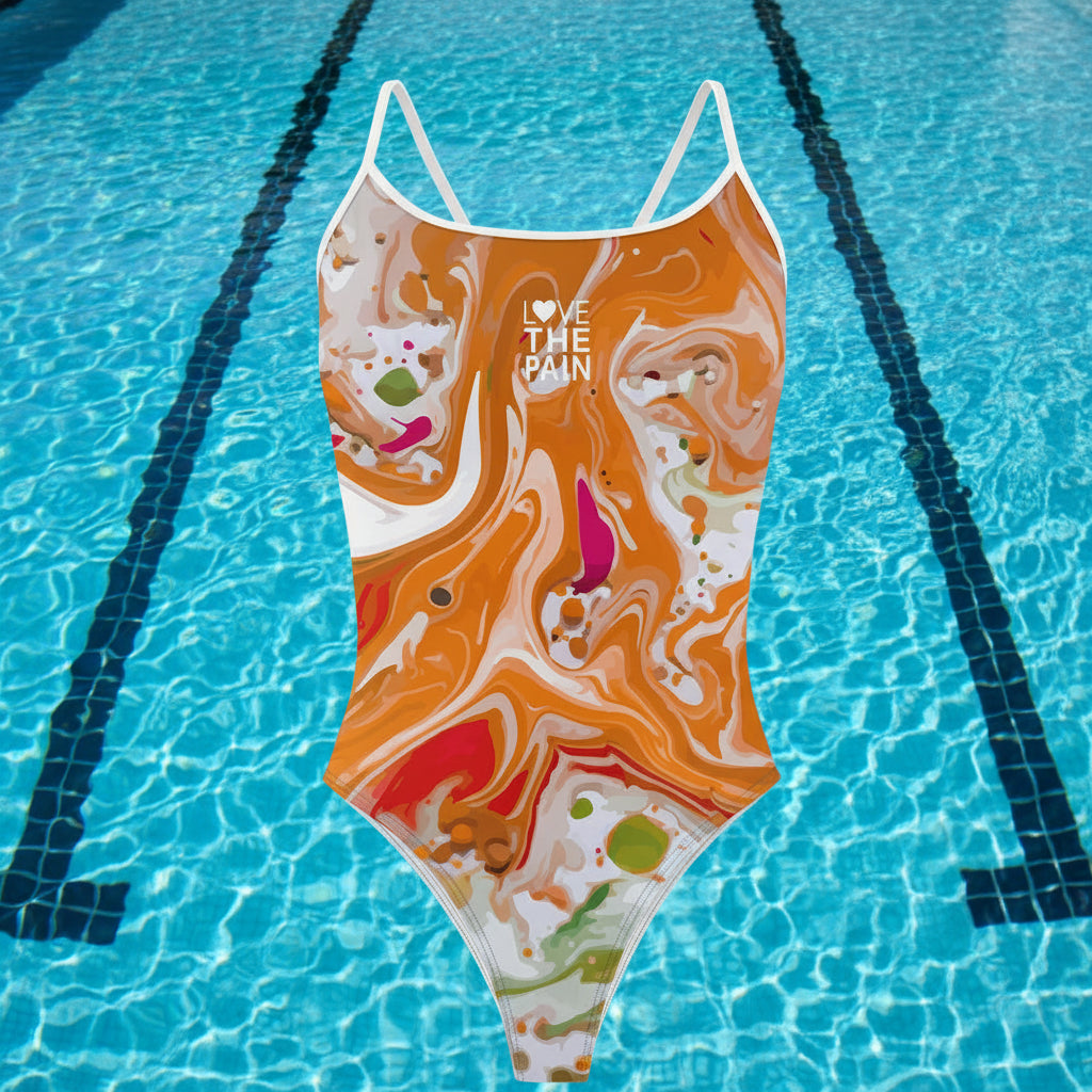 Love The Pain Women's One Piece Swimsuit Professional Athletic Competition Training Quick Dry Sports Training Swimwear Chlorine resistant Australian Pool
