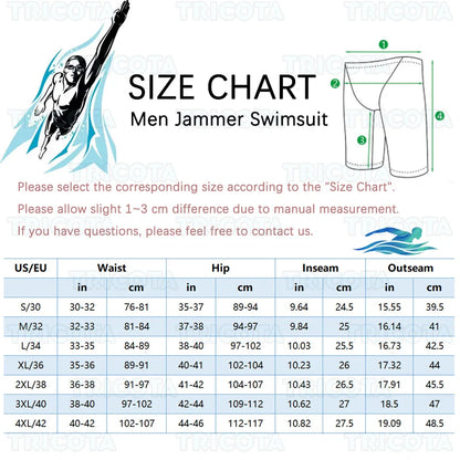 Men's Swim Jammers Swimwear Durable Athletic Training Endurance Swimsuits Beach Tight Surfing Swimming Shorts Trunks Surfing Kit