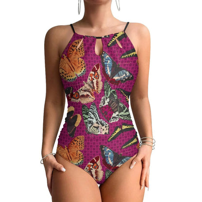Butterfly Swimsuit Colorful Animal Women Swimwear One-Piece Stylish Swimsuits Holiday Pool Push Up Cut Out Beach Outfits
