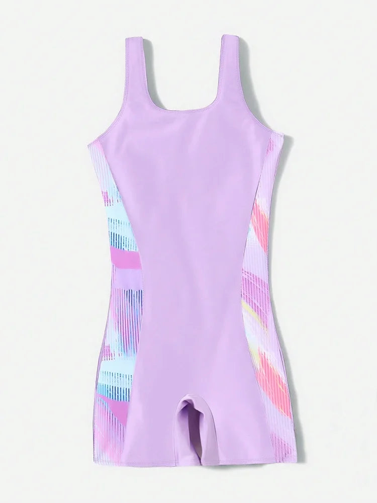 One Piece Swimsuit Girls Kids Striped Sling Children Swimwear Summer Backless Bodysuit Beach Wear Bathing Suit Swimming