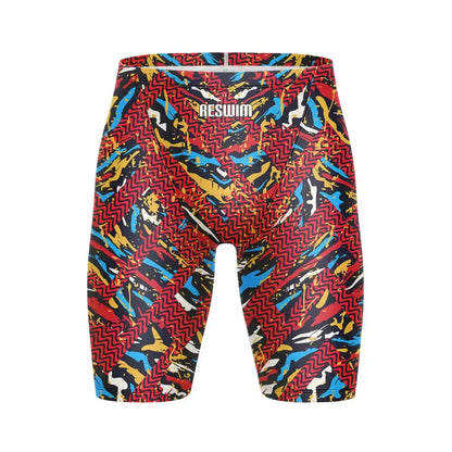 Summer Swim Jammer Quick Dry Swimsuit Print Swimming Beach Tights Shorts Surfing Trunks Men's Swimwear Sports Training Pants