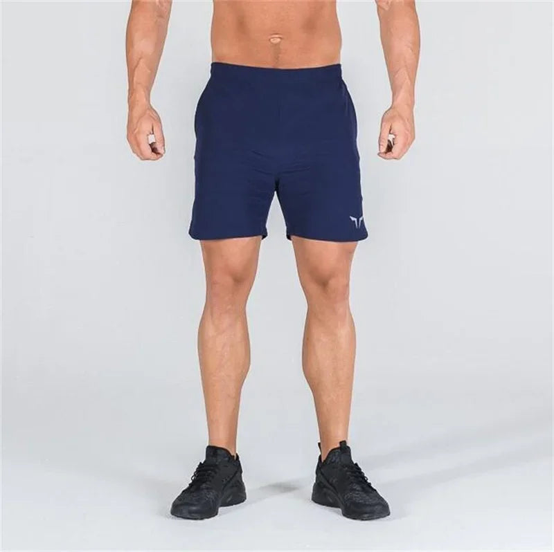 Men summer Double-deck fitness sports shorts slim quick drying breathable woven Shorts Men's sweatpants training gym clothing