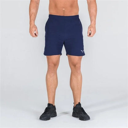 Men summer Double-deck fitness sports shorts slim quick drying breathable woven Shorts Men's sweatpants training gym clothing