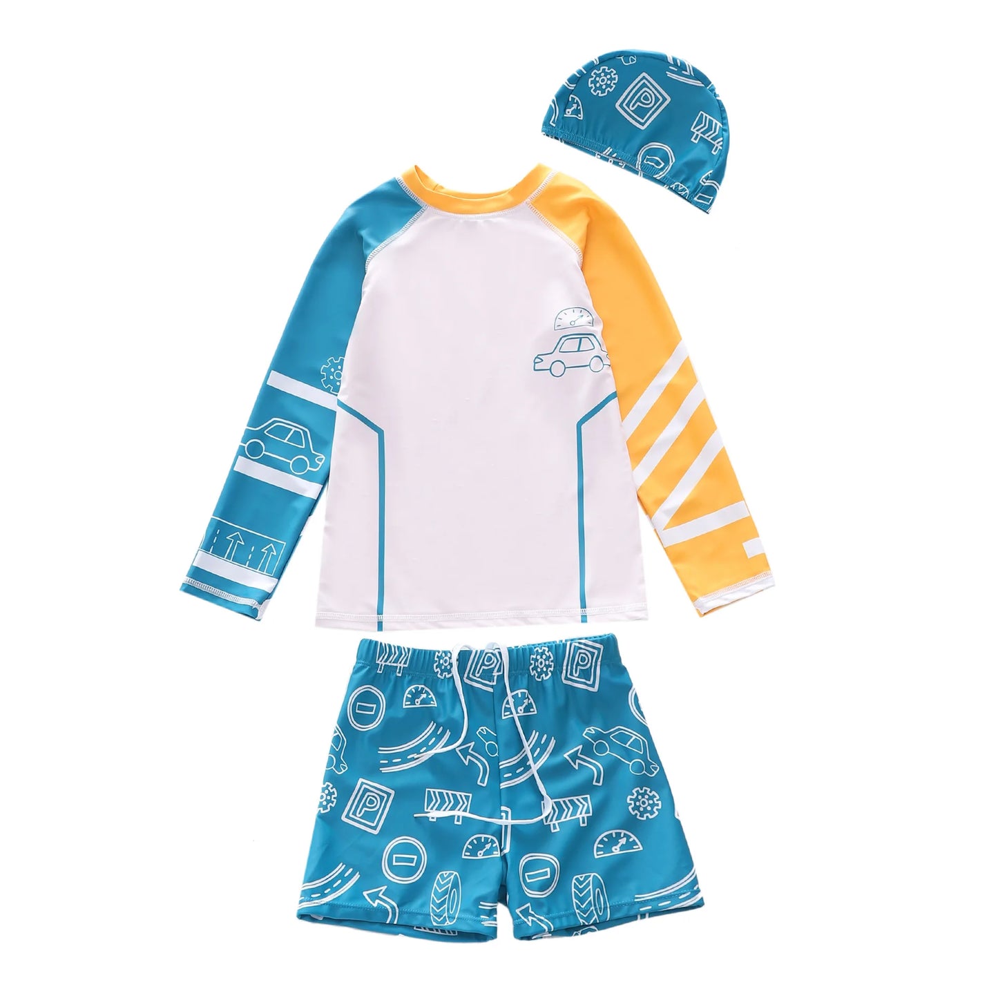 Boys Swimwear Long Sleeve Rash Guard Swimming Trunks for a Boy Toddler Printing Swimsuit Kids Anti UV Summer Beach Bath Clothes