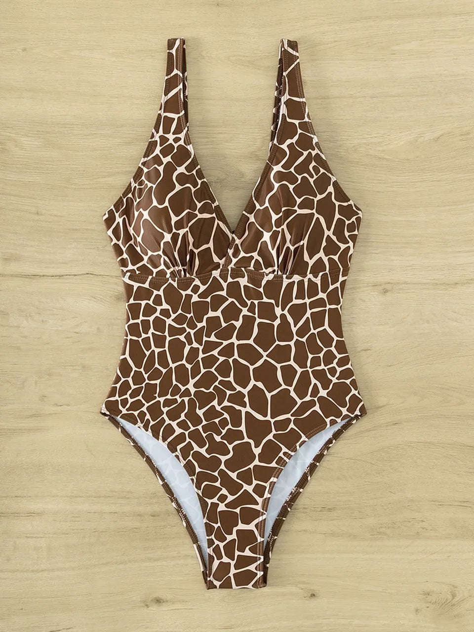 Strappy Leopard Swimsuit Women One Piece Plunging Swimwear Female Bodysuit Bathing Swimming Suit Padded Beachwear XL
