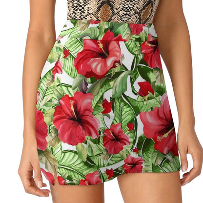 Lily Floral Tulips Skirt Summer Colorful Flowers Fashion Casual A-line Skirts Elegant Mini Skirt Woman Design Oversized Clothing