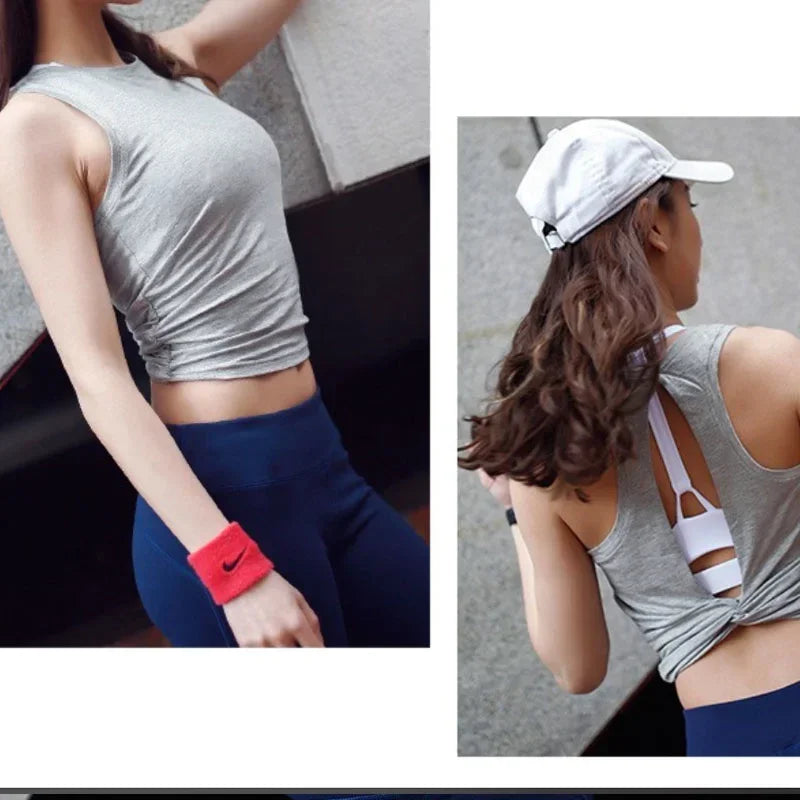 Women's Twist-Back Sleeveless Crop Top