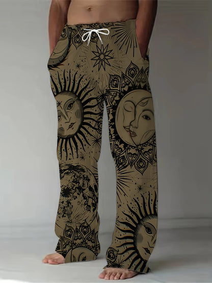 Men's Pants Casual Slim Loose Lightweight Pants Stretch Drawstring Beach Travel Essential Pants