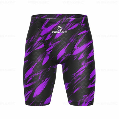 Men's Swimming Jammer Swimwear Endurance Athletic Training Swimsuit Summer Beach Swimming Trunks Diving Surf Tight Shorts