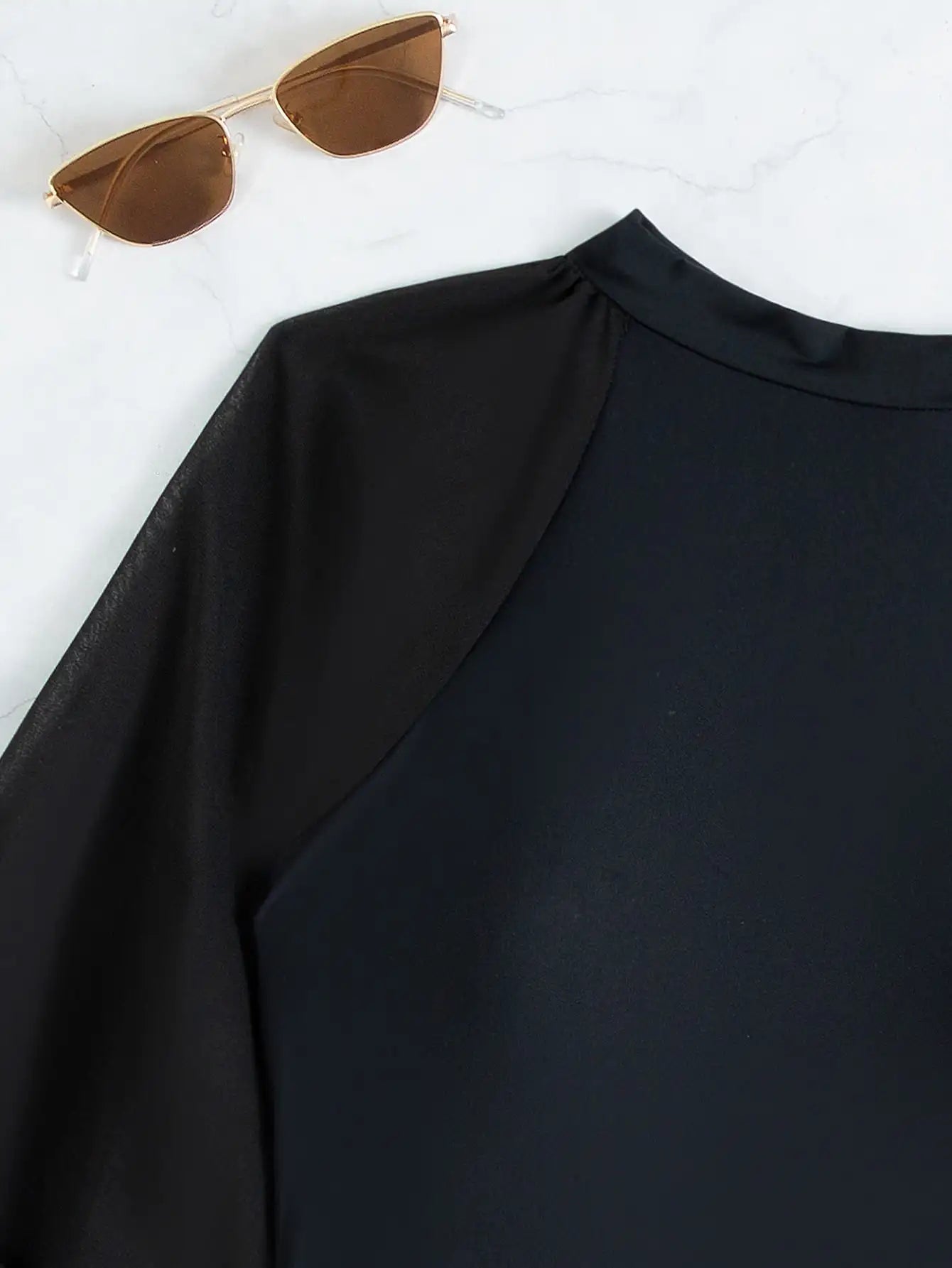 Black Contrast Mesh Swimsuit One Piece Long Sleeve Swimwear Women Bathing Suit Female Swimming Summer Beachwear Bodysuit