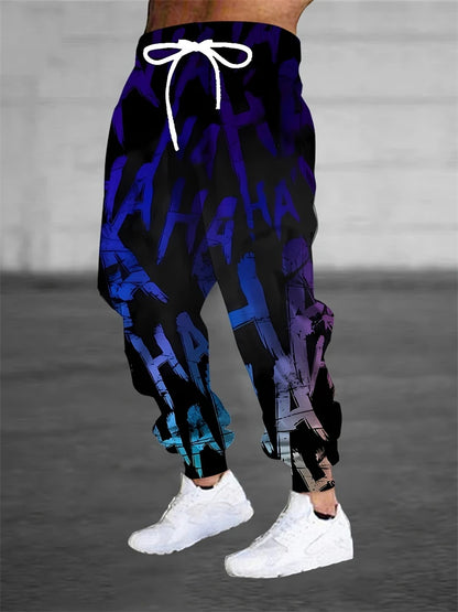 Men's Pants Stylish Abstract Print Outdoor Running Fitness Pants Relaxed Fit Comfortable Drawstring Sweatpants