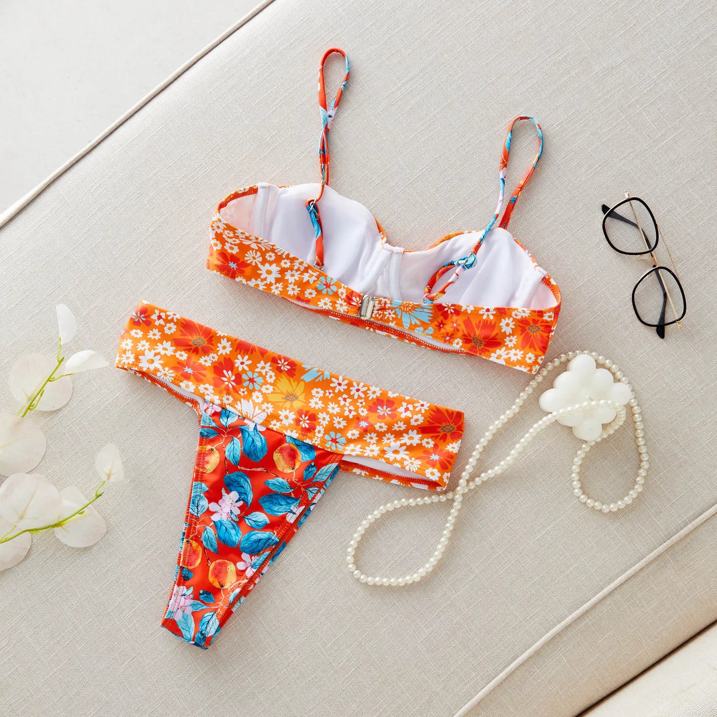 Brazilian Bikini Set Women Print Biquini Female Cut Bikinis Swimwear Push Up Swimsuit Bath Suit