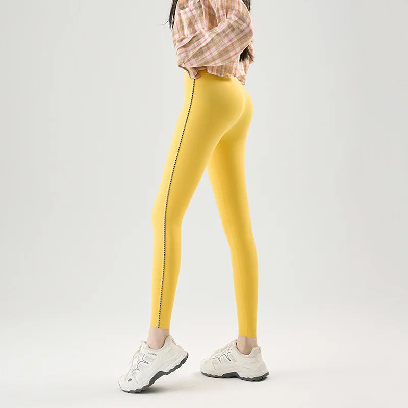 BIVIGAOS Spring Night Running Reflective Strip Sharkskin Leggings Women Seamless Sport Fitness Leggings Multiple Colors