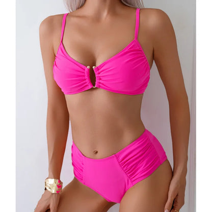 Bikinis Solid Swimsuits Women Swimwear Push Up Female Beach Swimming Wear Bathing Suit Brazilian Bikini Set Pool Bather