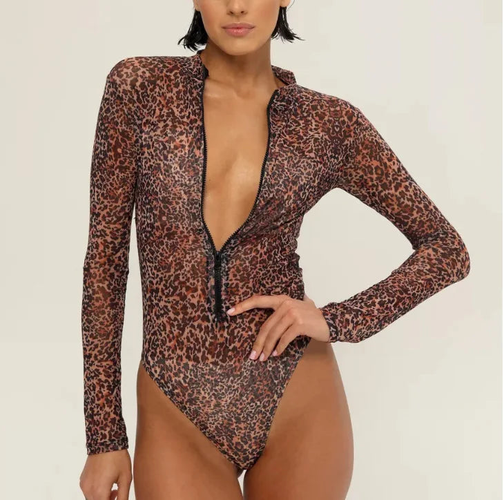 One-Piece Rash Guards Women Print Tie Dye Long Sleeve Beachwear Holiday Beach Bathing Suit Summer Fashion Bathers Rashie