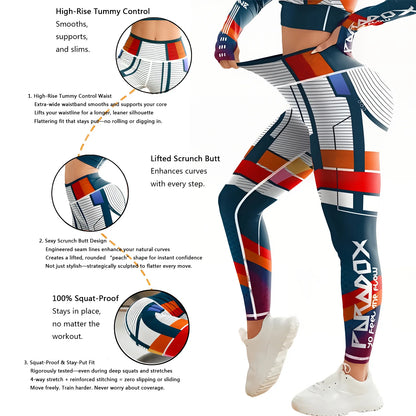 High Waist Yoga Pants Women's Printed Side Stripe Running Outdoor Sports Suit Elastic Fitness Tight Clothes Knitted Fabric