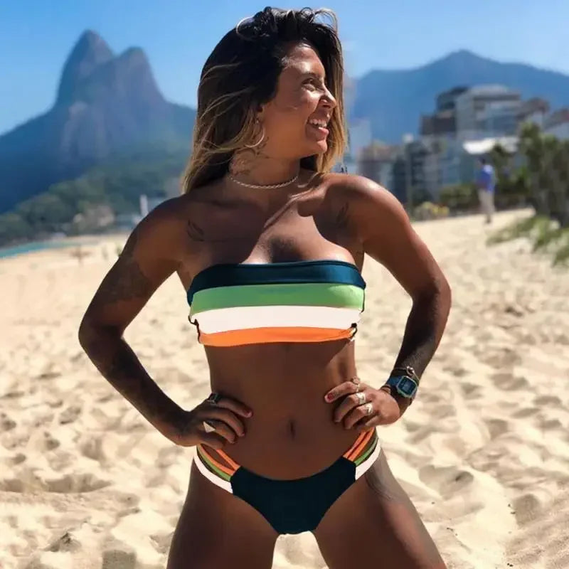 Push Up Bikini Print Swimsuit Swimwear Women Low Waist Bathing Suit Bikinis Set Beachwear Brazilian Biqiuni XL