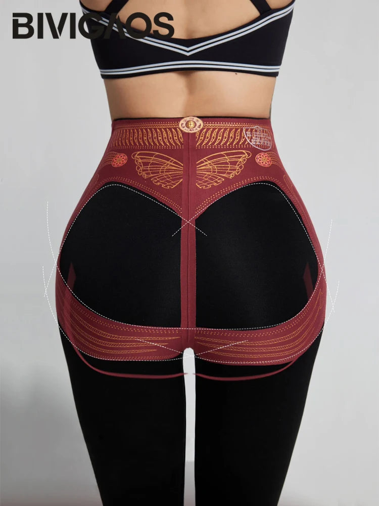 Body Shaping Butt Lifter Sharkskin Leggings Women Micro Pressure Tight Slimming Sports Fitness Leggings