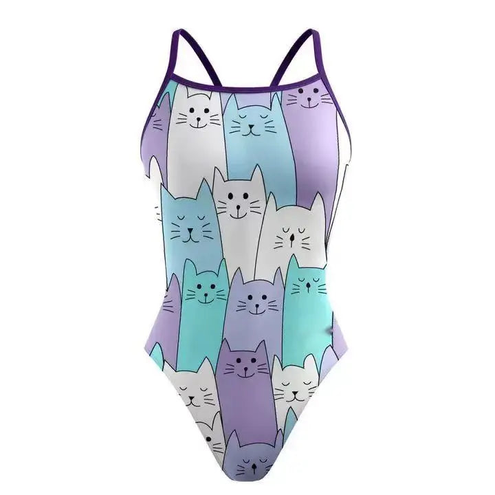 Women's One-Piece Swimsuit Backless Waist-Cinching Speed Swimming Suit Professional Training Competition Swimsuit