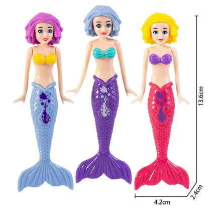4 Pieces Mermaid Dive Toys Mermaid Bath Toys Colorful Mermaid Pool Toys Swimming Pool Games for Toddlers Boys Girls Teens