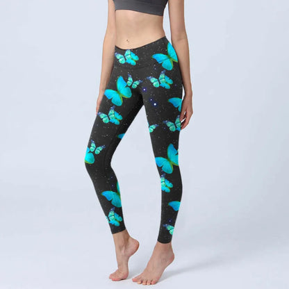 High Waisted Yoga Pants Leggings for Women Bamboo Print Workout Tights Non-See Through Gym Fitness Running Athletic Wear