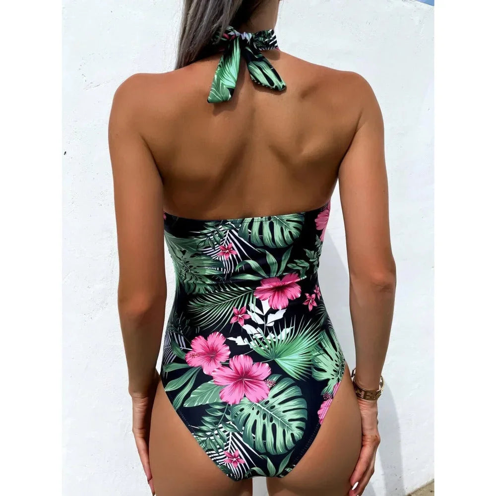 Summer Print One Piece Swimsuit Closed Plus Size Swimwear Female Body Bathing Suit For Pool Beach Women Swimming Suit