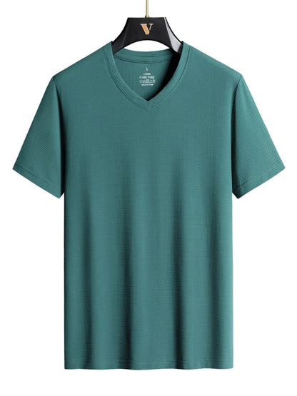 Plus Size 7XL 8XL 9XL Summer Workout V-Neck T Shirts For Men Moisture Wicking Athletic Men's Gym Jogging Performance T Shirts