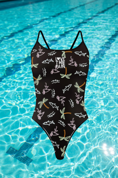 Love The Pain Women Swimsuit One-piece Comfortable Suit Functional Training Swimwear Pro Triathlon Beach Bathing Suit Bathers Squad Pool