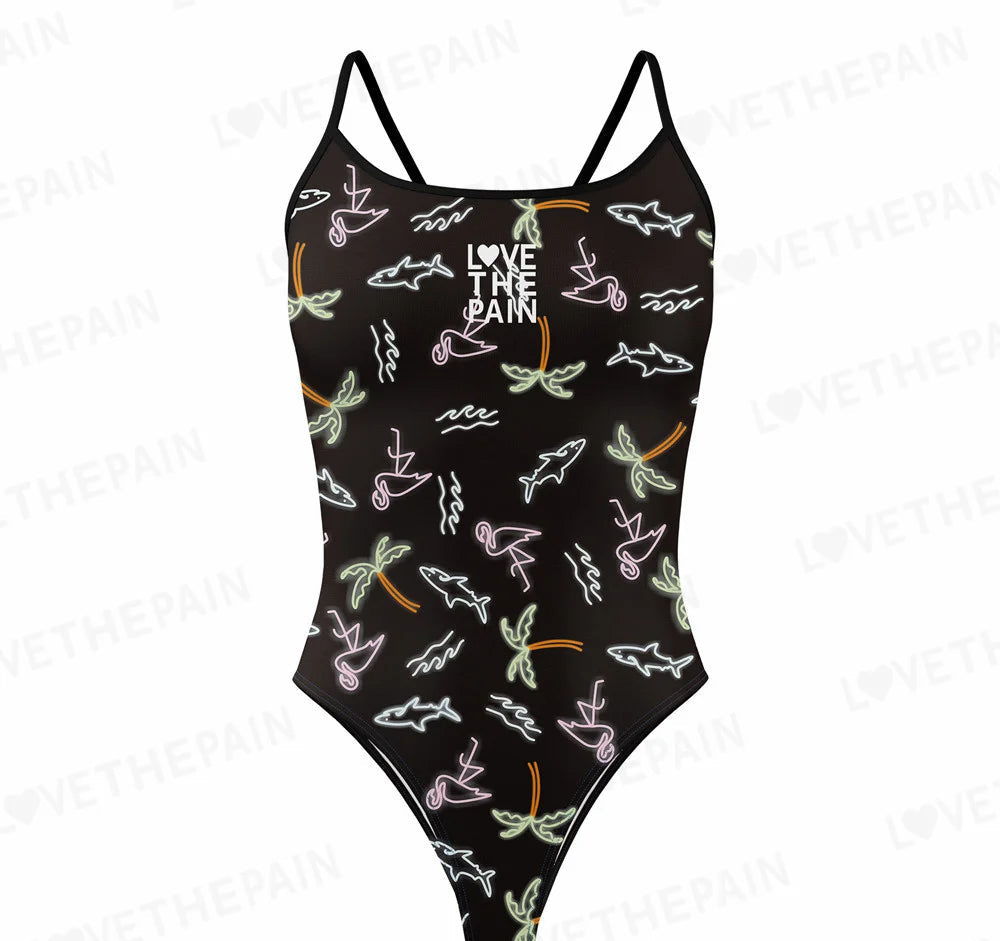 Love The Pain Women Swimsuit One-piece Comfortable Suit Functional Training Swimwear Pro Triathlon Beach Bathing Suit
