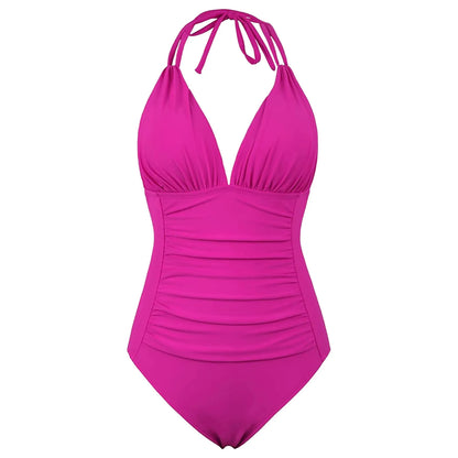 Solid Colours Sexy Female One-Piece Push Up Women Swimsuit Bathing Suit For Pool Beach Wear