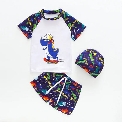 Boys Swimwear Two Pieces Swimsuits Toddler Boys Floating Suit Children Surfing Suit Kids Cartoon Beach Wear Swimming Trunks