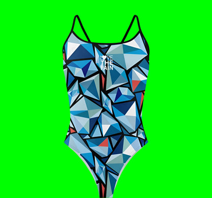 Love The Pain Spaghetti Straps Women Swimwear Bikini Racer Back Swimsuit One Piece Comfortable Suit Printing Functional Swimwear