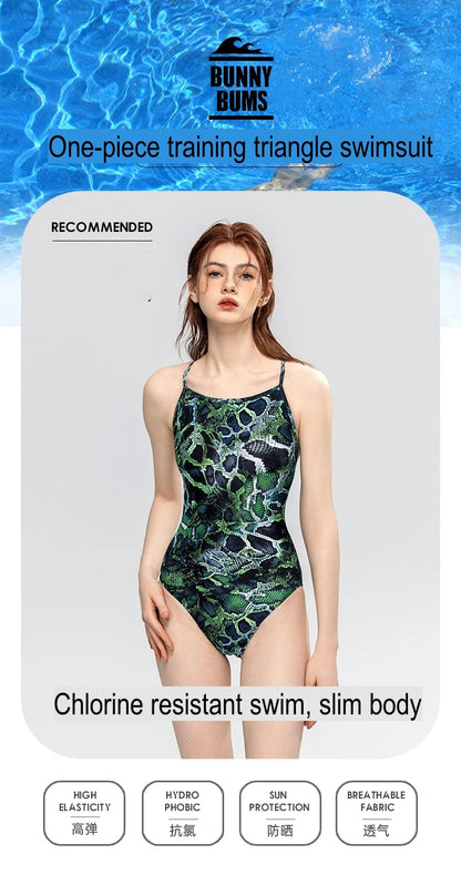 5 Designs Women Professional One-Piece Swimsuit Swimwear
