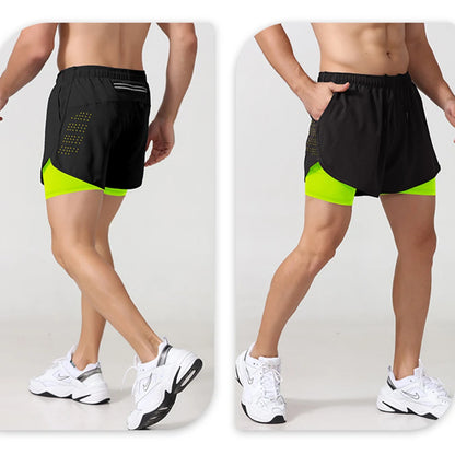 Multi Colours Available  Sport Shorts Men Sportswear Double-deck Training Short Pant Summer 2 In 1 Beach Homme Clothing Jogging Gym Running Shorts
