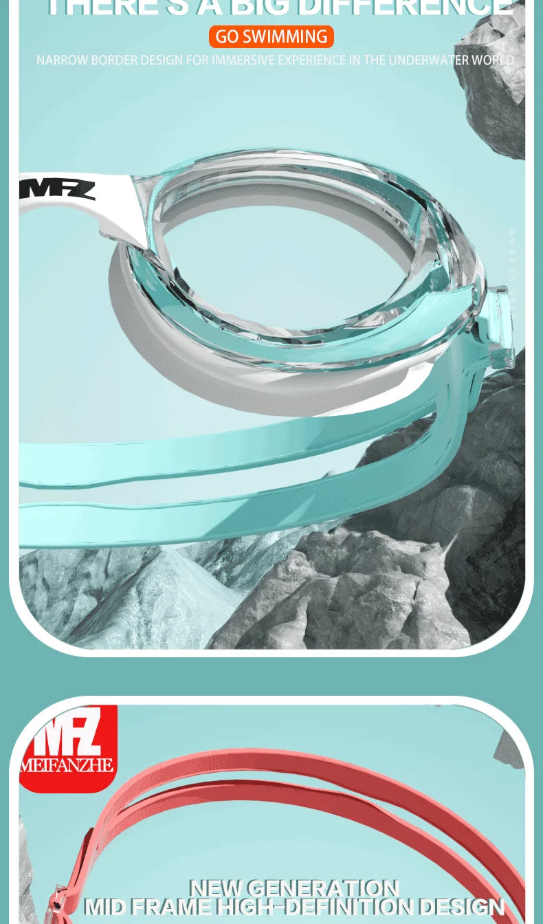 Small Frame Waterproof Anti-fog Adjustable Swimming Goggles for Men and Women