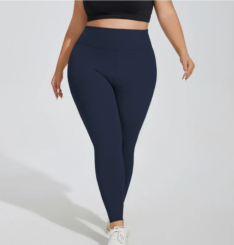 L-4XL Plus Size Sports Pants Lines Lifting Buttocks Sports Tight Pants Women High Waist Elastic Fitness Running Yoga Pants