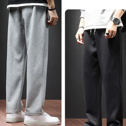 Mens Sweatpants Straight Fit Joggers Loose Drawstring Sports Pants Autumn Men Jogger Pants Casual Long Trousers Tracksuit Men