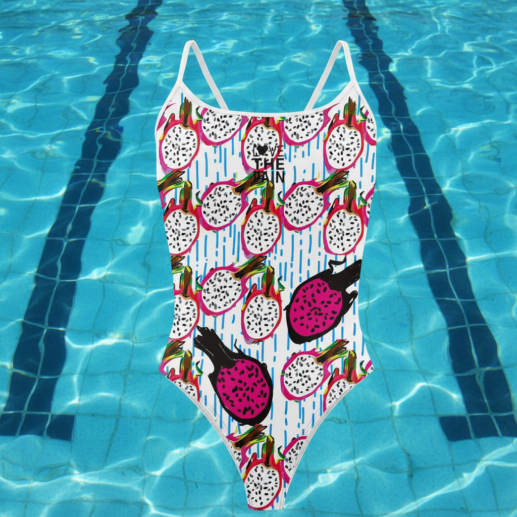 Love The Pain Ladies Thin Straps Swimsuit One-piece Triangle Athletic Sports Quick-drying Functional Training Swimsuit Women Bathers Pool Squad